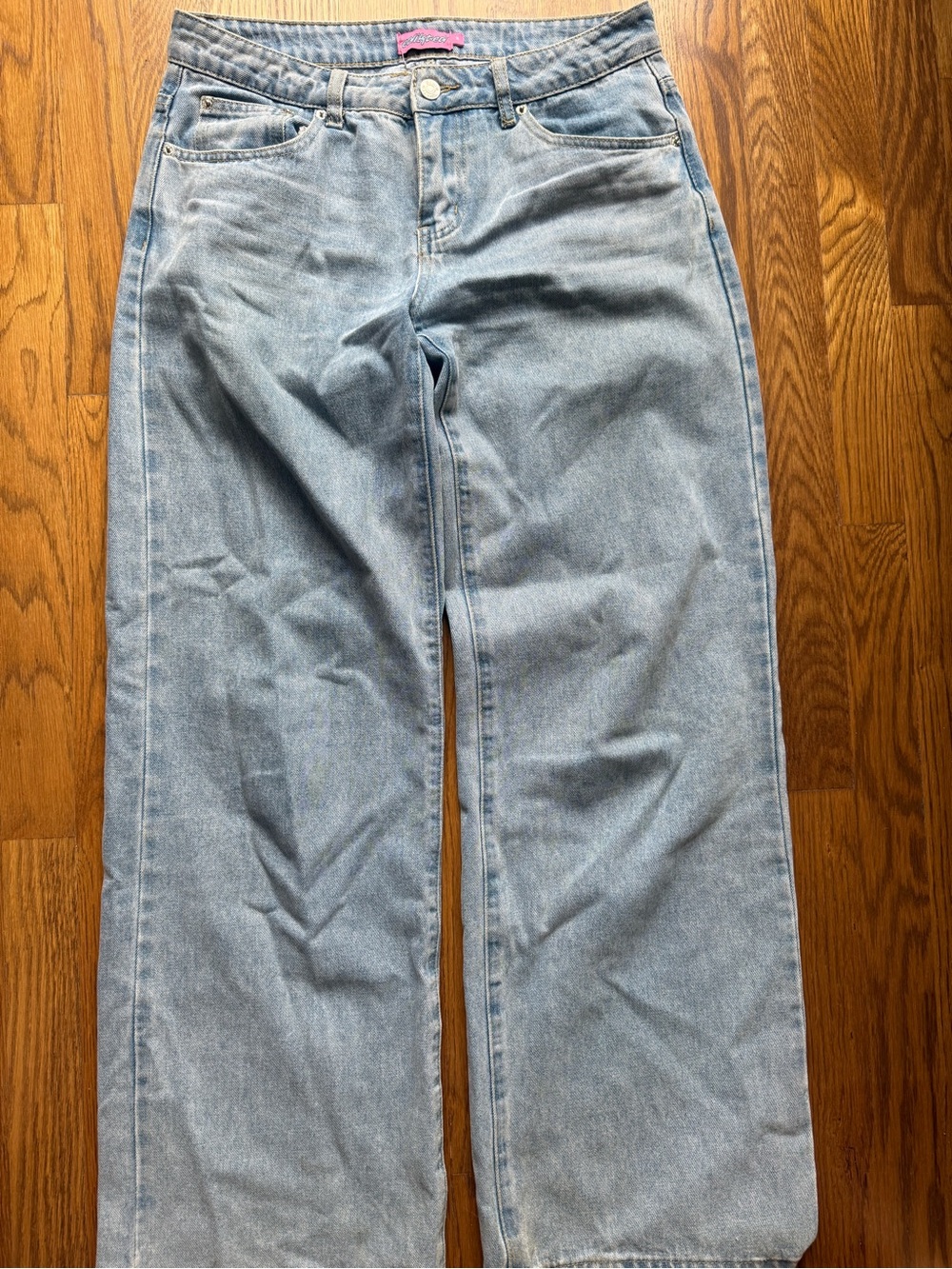 Edikted Light Wash Wide Leg Jeans